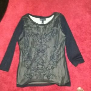 Black embroidered top